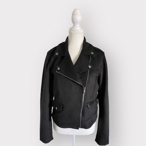 NEW - Banana Republic faux suede biker jacket size M
